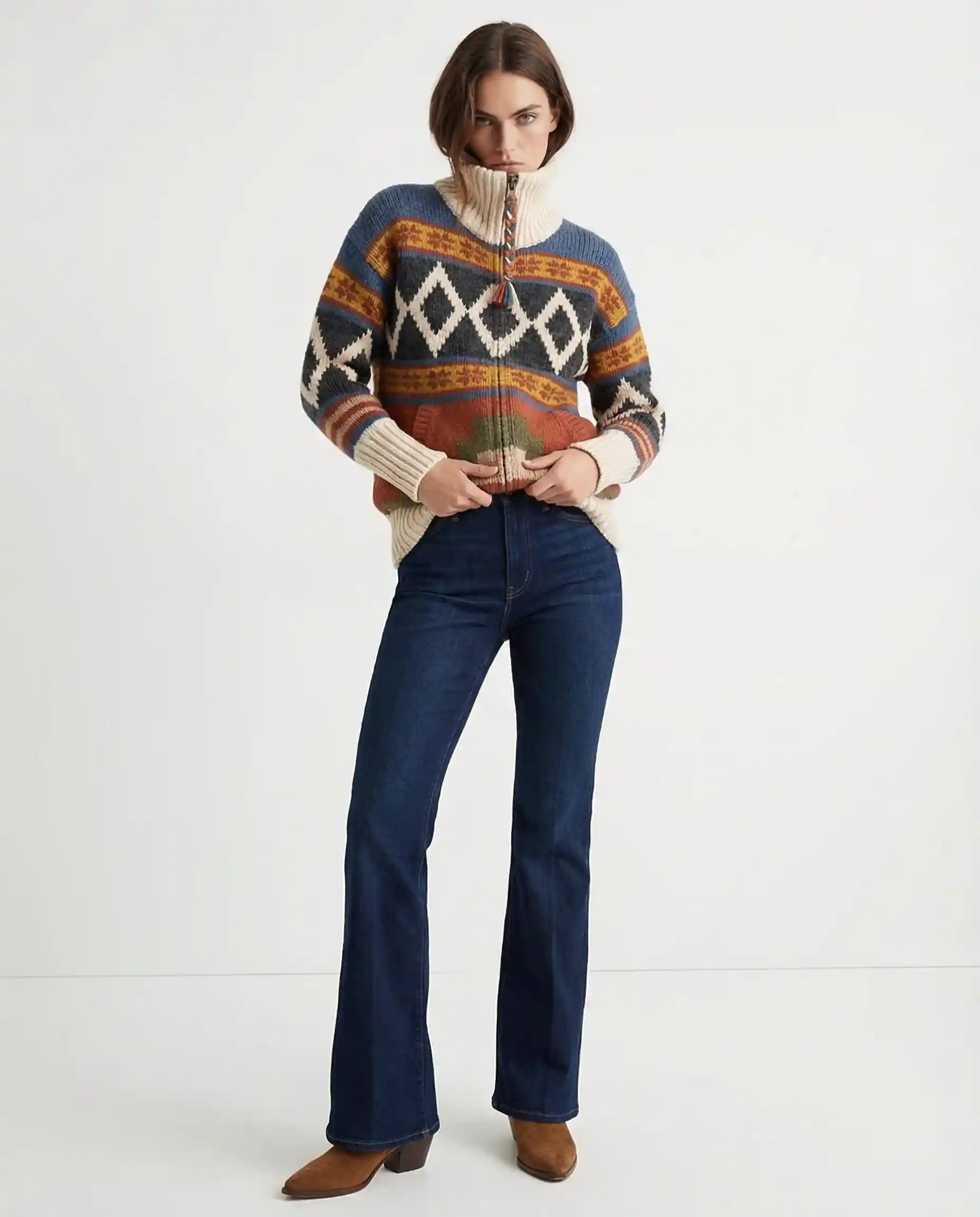 Cardigan — on-model studio result