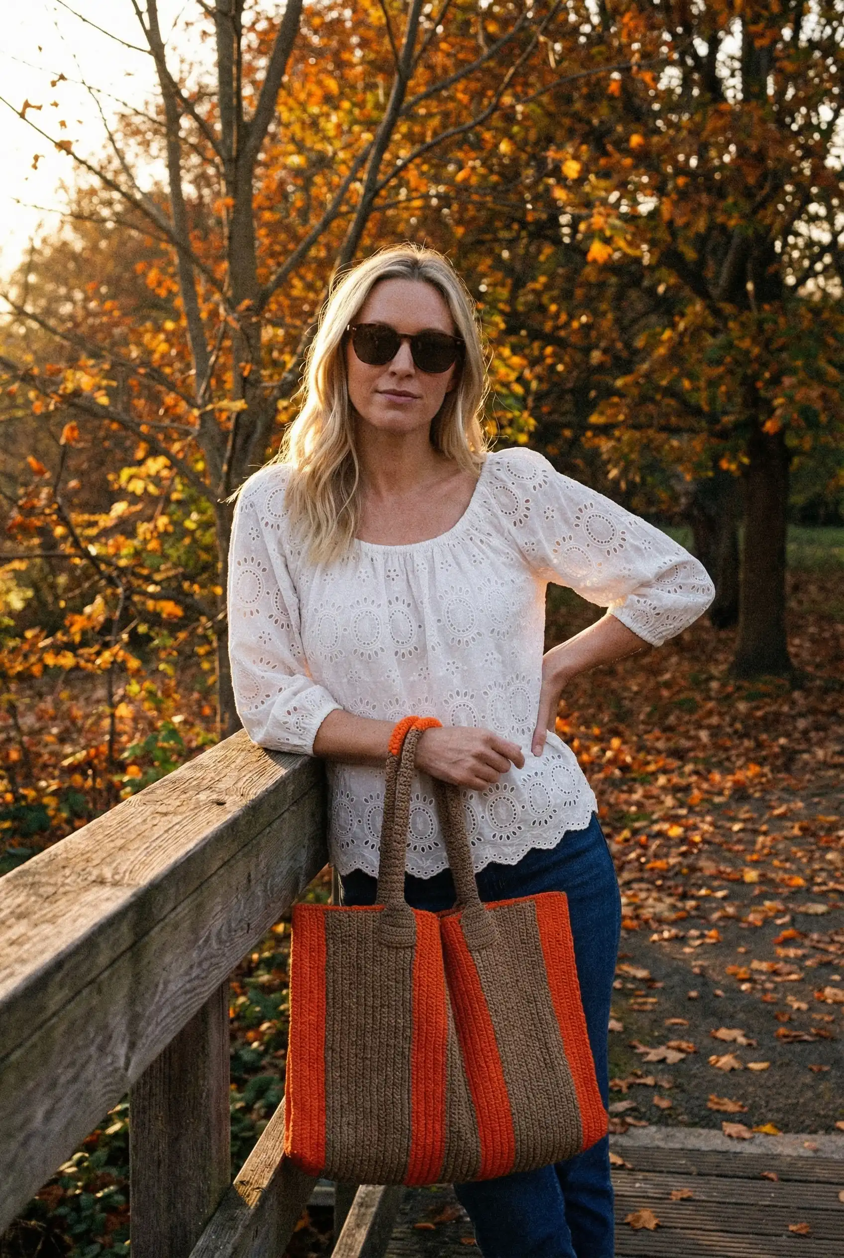 Autumn lifestyle fashion photography with accessories